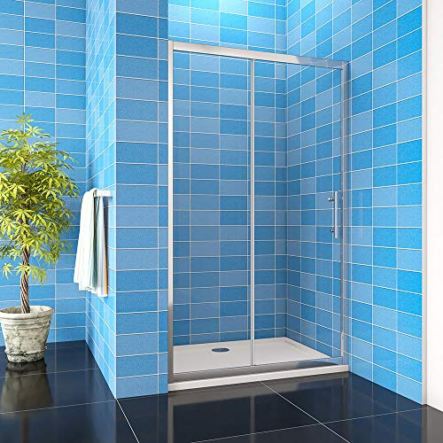 Acezanble 1400mm Sliding Shower Enclosure 8mm easyclean Screen Reversible Cubicle Door 1900H