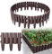 LARS360 22,4m Kunststoff Rasenkante, Holz Optik Garden Border, Mähkante Beetumrandung Palisade, 28x24cm Braun Zaun