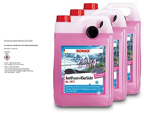 3x 5 L AntiFrost + KlarSicht bis -20°C Zirbe 01315000 Scheibenfrostschutz gebrauchsfertig