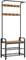 VASAGLE Garderobenständer, Garderobe, mit Schuhbank, 4-in-1 , 9 abnehmbare Haken, Kleiderstange, Eingangsbereich, Flur, 33,7 x 72 x 183 cm, Industrie-Design, walnussbraun-schwarz HSR040B41