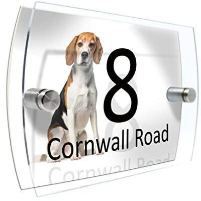Personalised House Number Sign for Dog Lovers (Beagle)