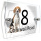 Personalised House Number Sign for Dog Lovers (Beagle)