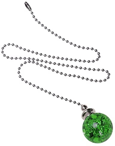 Mobestech Chain Light Fixtures Green, for Decorative Ornaments Grain Green Light Glass Home Fan Decor Crystal Pendant Cord Cracked Party Inch Ornament and Ice Extender Extension Hanging