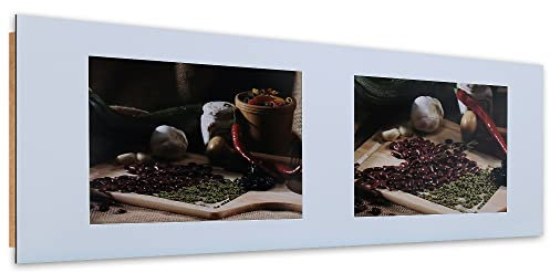 Feeby Bilder 90x30 cm Küche Stillleben 1 tlg Modern Wandbilder Deco Panel MDF Kunstdruck Wand Bild Wanddeko Design Flur Büro Küche Wohnzimmer Wiegt Abstrakt Braun