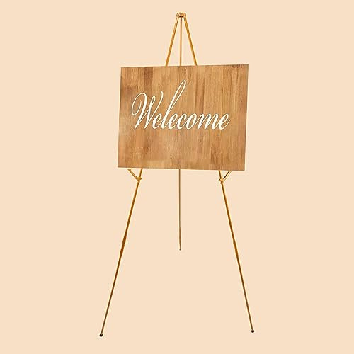 Chevalet Mariage Pliable, Trépied Réglable, Support Affiche Toile, Doré | Pliable 1kg, Hauteur réglable 169cm, Installation rapide, Trépied stable 4.5kg, Affiche toile pancarte, Mariage bureau, Doré