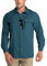 Outdoor Ventures Herren Langarm Hemd Outdoor Funktionshemd Schnelltrocknende Shirts Casual Freizeithemd Atmungsaktive Sportshemd Frühling Sommer Herbst mit Taschen für Wandern Camping Dunkelgrün XL