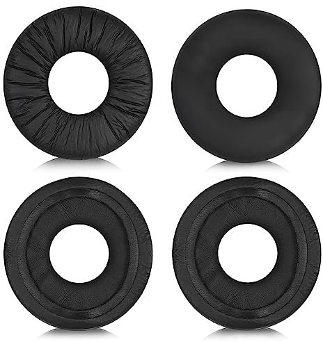 2 Pairs Black Leather Earpads Wrinkled Leather Headphone Covers,Comfortable Noise Isolating Foam Round Ear Pads,Headphone Spare Replacement Parts,Compatible with Sony WH-CH500,ZX100,ZX330,CH510