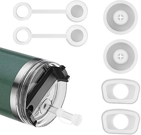 Namenand Tappi in Silicone Antigoccia,Compatibili con Stanley Cup 1.0 40oz / 30oz,Include 2 Coperchi per Cannuccia,2 Tappi Quadrati Antisperdimento e 2 Tappi Rotondi Antigoccia Accessori Tumbler