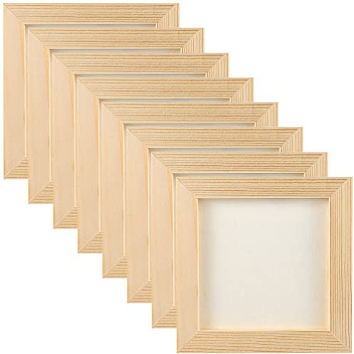 Alipis 8 Stück Holz-Bilderrahmen Zum Basteln Unvollendete Quadratische Fotorahmen Tisch- Und Wanddisplay Leere Rahmen Diy-Holzrahmen Gemälderahmen Für Erwachsene 4. 72