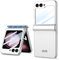 COQUE Galaxy Z Flip 5 Hülle,Hülle Schutzfolie Integrierte Klappbare All-Inclusive-Hülle mit Scharnier,Faltbare Handyhülle für Samsung Galaxy Z Flip 5 5G-Silber
