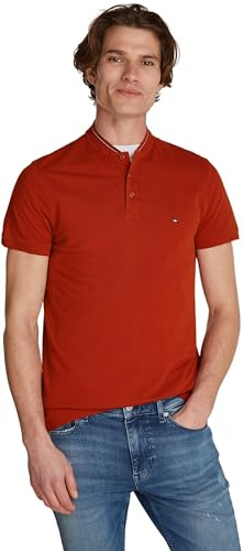 Tommy Hilfiger Polo Manches Courtes Homme Baseball Slim Fit, Rouge (Dark Magma), XS