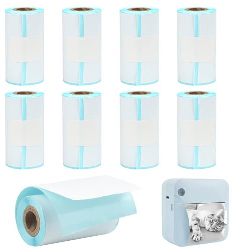 LANSKYLAN 9 Rouleau Imprimante Thermique 57 * 30mm Papier Photo Thermique Adhésif Rouleau de Papier Impression Thermique Bobine Thermique Autocollante Portable pour Peripage A6, P1/P2 Mini Imprimante
