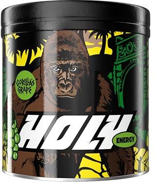 HOLY Energy 'Gorillas Grape' Focus Booster mit Grüne Traube Geschmack - 50 Portionen mit NewCaff & Grüntee Extrakt - Energydrink in Pulverform - Vegan mit 100% natürlichen Fruchtaromen