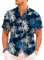 Meilicloth Hawaii Hemd Herren Strand Hemd Kurzarm Hawaiihemd Männer Sommer Funky Flamingo Floral Bedruckter Urlaubs Party Hemd Freizeithemd Herren Mode Bügelfrei Hawaii Shirt Blau XXL