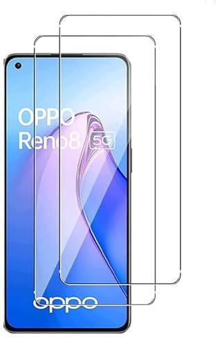 HQ-CLOUD LOT DE 2 Verre Trempé Pour OPPO Reno 8/8 Lite 5G .Film de Protection d'écran Transparent - Anti Rayures - Ultra Résistant Dureté 9H