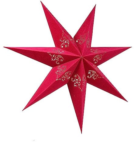 HOMSFOU 5 Stk Stern Lampenschirm Papierstern Hängend Hängender Weihnachtsstern Weihnachten Hängender Lampenschirm Pendelleuchte Lampenschirm Abs Dekor Weihnachtsbeleuchtung Rot Hochzeit 3d