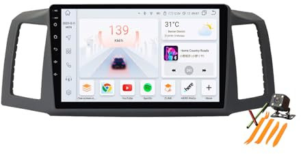 YLOXFW Autoradio Stereo Android 13.0 Navi für J-eep Grand Cherokee 2004-2007 Sat GPS Navigation 9 Zoll Cartablet DVD Multimedia Player FM BT Receiver mit Carplay 4G 5G WiFi DSP SWC,Y100s