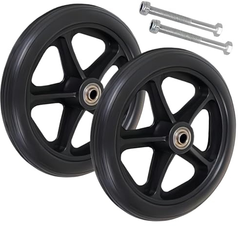 Vorderrollenräder Rollator Rutschhemmend Ersatzräder, Ersatzräder Rollstuhl Vorderrad Ø15/17/20cm, 1 Paar Rehabilitationsrad Für Behinderte Fahrzeuge, Schwarz/Grau, Langlebig Nutzung