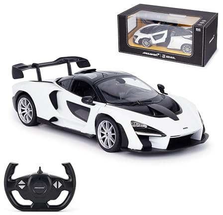 RC Auto | Scala 1:14 2,4 GHz McLaren Senna, auto giocattolo radiocomandata R/C per ragazzi e bambini, bianco