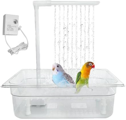 Vogel Wellensittich Badewanne, Käfig Automatische Vogelbadewanne Mit Mehreren Wasserhähnen, Papageien Badebrunnen Großes Behälter Vogelbad Badewanne Für Sittiche, Wellensittiche