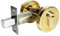 Gold Deadbolt Lock, Single Cylinder Door Lock with Keys Zinc Alloy Invisible Door Lock Round Deadbolt for Front Entrance Door Passage Doors