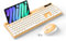 Wireless Keyboard and Mouse Combo, Soueto 2.4G Full-Sized Computer Keyboard with Phone Tablet Holder, 22 Multimedia Shortcuts, Numeric Keypad, 6 Button Silent Mouse for Windows, Mac (Orange)