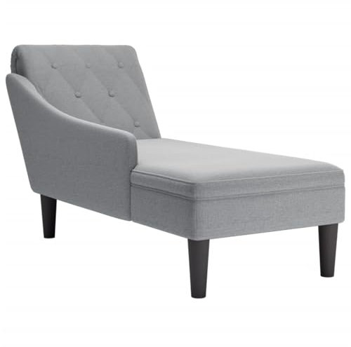 vidaXL Chaiselongue, Indoor Lounge Sofa mit Kissen Rechter Armlehne, Gepolsterte Recamiere für Wohnzimmer Schlafzimmer Büro, Polsterliege, Hellgrau Stoff