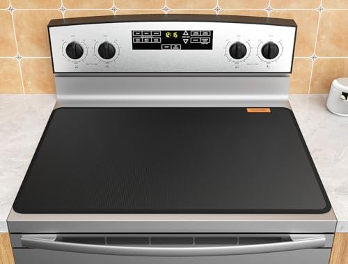 Fireproof Heat Resistant Stove Cover - 28x20 Inch Glass Top Protector for Electric Ovens, Waterproof Cooktop Mat