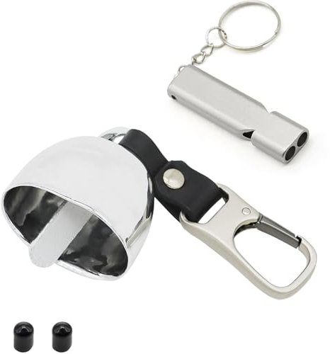 ZLYNN Campanello a forma di orso forte con silenziatore, accessori da escursionismo, fischietto di emergenza e campana in rame per escursionismo, zaino in spalla, sopravvivenza, ciclismo, pesca,