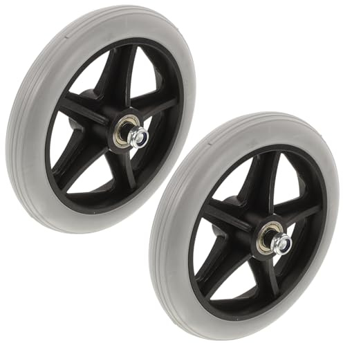 2pcs Wheelchair Replacement Front Wheels with Steel Rubber Construction