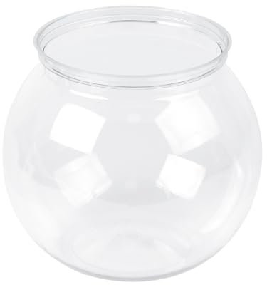 MIDELONG Mini Plastic Fish Bowl, 27 oz Decorative Fish Bowls Unbreakable Heavy Duty Goldfish Bowl for Centerpiece Vases, Party Decorations, Pack of 1
