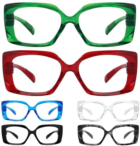 Eyekepper 6er Pack Damen Metallfreie Schraubenlose Federgelenk Lesebrillen Dicke Rahmen Leserbrillen +2,75