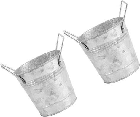 Yardwe 2 Stücke Verzinktem Eimer Rustikalen Metall Pflanzer Zinn Vase Für Anordnung Wohnkultur