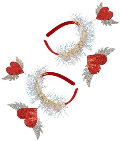 MAGICLULU Haarschmuck für Damen und Mädchen Herz-haarband Valentinstag Party 2 Stück