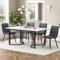 Gegtuon Esstisch mit 4 Stühlen für 4 Personen 140x80 cm, 5 teilig Tisch Rechteckig für Küche, Modern Küchentisch mit Schwarz Tischbeine, Essgruppe für Esszimmer Wohnzimmer, Leinen, Dunkelgrau