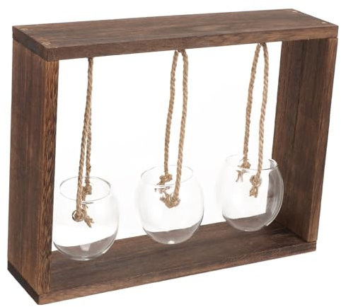 TOYANDONA Vase Mural Verre Tubulaire avec Support pour Décoration Intérieure Et Culture De Plantes Hydroponiques