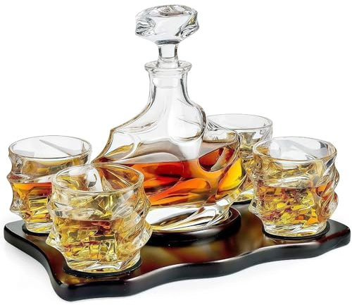 SAYEYBU 5 Pack Tsuki Glass Tsuki Glass,Tsuki Glass Whiskey Decanter,Japanese Heavy Crystal Bar Glassware Old Fashioned Whiskey Glasses,Rocks Glasses Set Bourbon Gifts for Christmas
