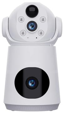 KVBRUI Caméra IP 8MP 4K 4G/WiFi, Double Objectif, Double écran, Batterie Faible, babyphone, détection Humaine PIR, Vision Nocturne, caméra de sécurité(AU Plug,WiFi Camera No Card)