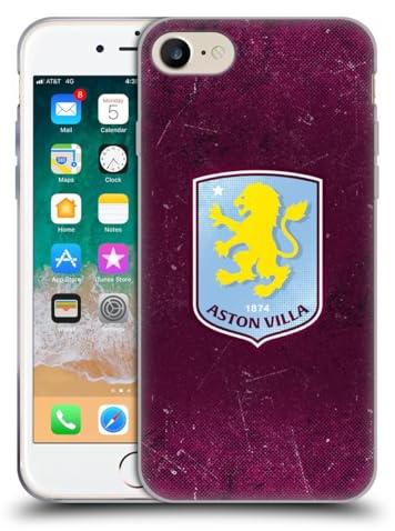 Head Case Designs Offizielle Aston Villa Football Club Used-Look 2024 Wappen-Designs Gelhülle [Militärischer Schutzgrad] Kompatibel Mit Apple iPhone 7/8 / SE 2020 & 2022 Und Kompatibel Mit MagSafe