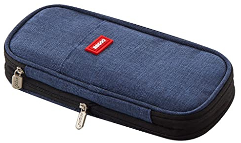 YAOGUI Canvas Pencil for Case 2 Tiers Large Capacity Stationery Storage Organizer Expandable Marker Pouch Desk Organize Stationery Bag and Pencil Case Large Capacity for Cosmetic