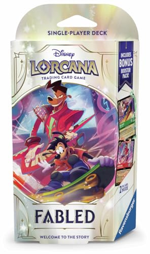 Ravensburger Disney Lorcana Trading Card Game - Starter Deck A - Set 9 Fabled for Adults and Kids Age 8 Years Up - Collectable TCG