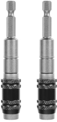 Baluue 2 Stück Schwenkbarer Schraubendreher Bithalter aus Stahl mit 6,35mm Sechskant Magnetisch und Kompatibel Flexible Bohrerverlängerung für Präzises Arbeiten