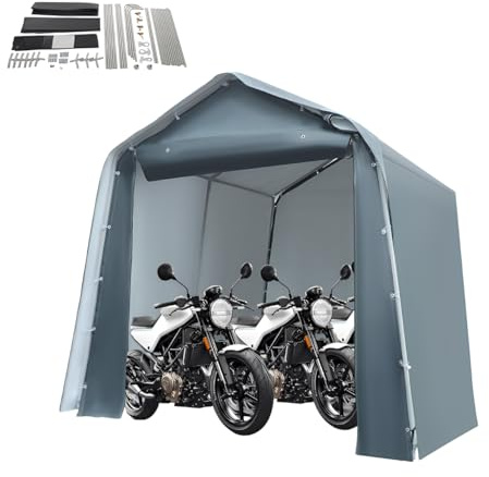 Lagerzelt 2,4 x 2,4 m, Garagenzelt, Multifunktionales Zelt, 2000MM Wasserdichtes Geräteschuppen, Innenraum des Schuppens 5,7 m², Sonnenschutz, Carport für Außenbereich Terrasse Garten