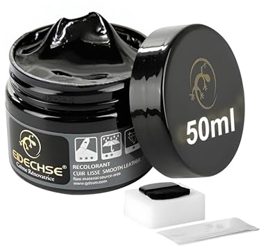 Teslniher Leder Reparatur Set Schwarz (50ml) Flüssigleder & Reparaturpaste für Autositze, Sofa, Schuhe & Jacken, Lederpflege Reparatur von Farbverlust und Kratzern