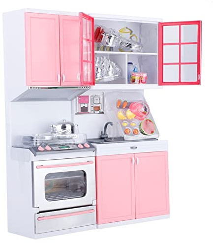 Generic Ensemble de Jouets de Cuisine pour Enfants, Four à Gaz Durable, Micro-Ondes, Lave-Vaisselle, Outils D'évier pour Jeux de Rôle, Cadeaux pour Filles, Ustensiles de Cuisine Amusants, Maison de