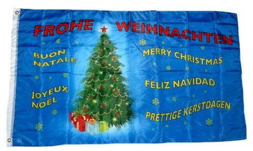Fahne / Flagge Frohe Weihnachten Tannenbaum 90 x 150 cm