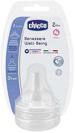 Chicco Antikolik-Sauger Physiological, 2m+, Silikon, mittlerer Fluss, 2 Stück
