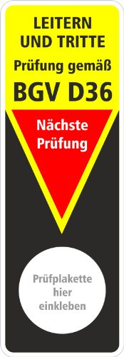 10 x Grundplakette Prüfaufkleber Prüfetikett Prüfung BGI BGV Leitern und Tritte BGV D36 Etikett