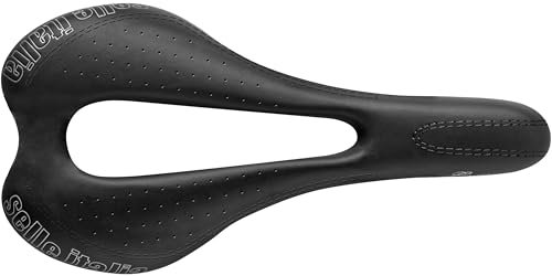 Selle Italia SLR Lady TI 316 Superflow - Sella Bicicletta da Strada e Gravel per Donna con Gel Morbido, Comoda Foro Superflow, Telaio in TI 316 - Taglia L3, Nero
