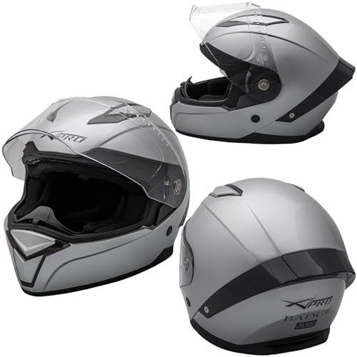 Integralhelm Motorradhelm Rollerhelm Anti-Kratz-Visier Helm Silber L